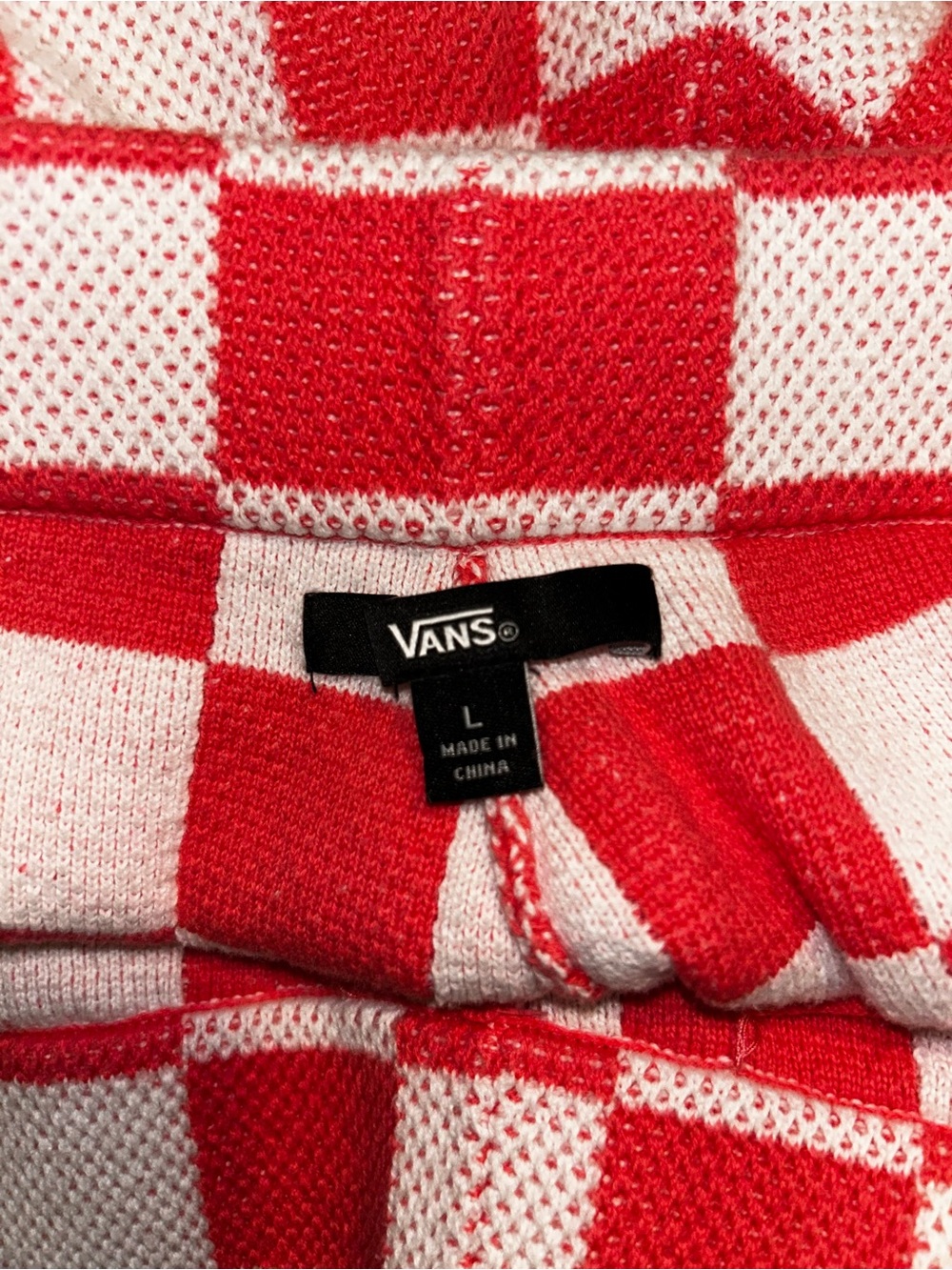 NWOT Vans Ladies Large Red and White Checkerboard Casual Shorts - Picture 5 of 5